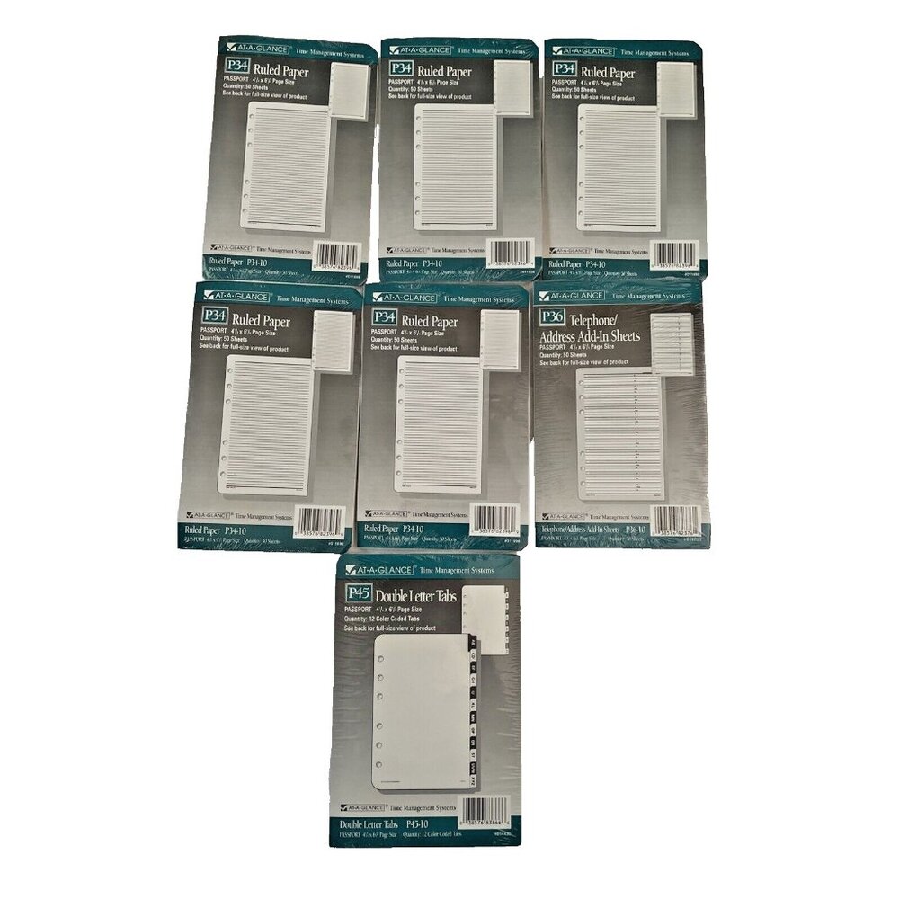 At-A-Glance Passport Time Management Paper & Tabs Bundle 4" x 6" P34/P36/P45